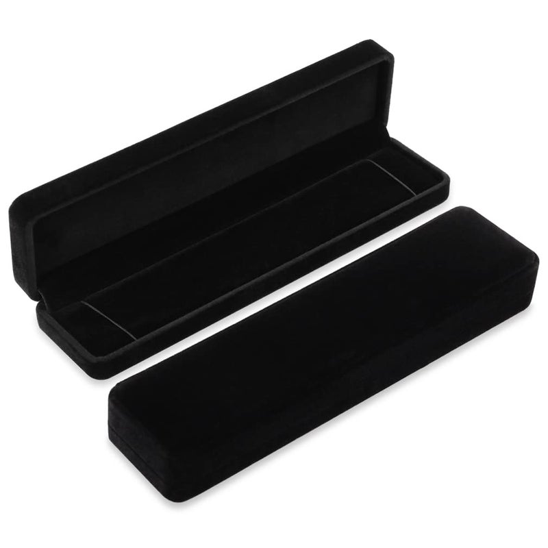 iSuperb Set of 2 Velvet Necklace Box Long Bracelet Box Display Chain Jewelry Box Case 8.7x1.6x2inch for Necklace Storage Gift Box - Image 1